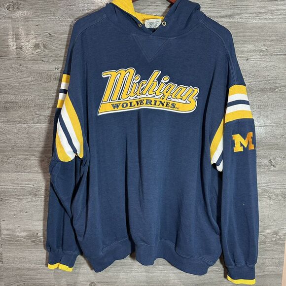 Vintage Lee Sports Michigan Wolverines Hoodie Logo Y2K Size XL - Picture 1 of 9